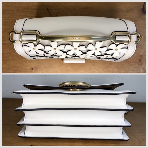 S⭕️LD‼️Coach 1941 Riley Top Handle 22 With Floral Applique Chalk - Picture 5 of 11